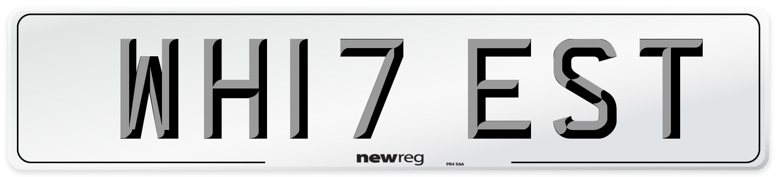 WH17 EST Number Plate from New Reg